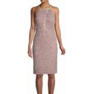 Aidan Mattox Women's Pink Embellished Halter Sheat